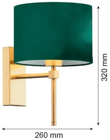 Argon 8107 - Nástenná lampa ABBANO 1xE27/15W/230V mosadz/zelená