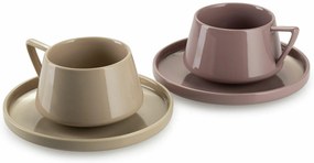 Porcelánová šálka s podšálkou Luna 200 ml sada 2ks