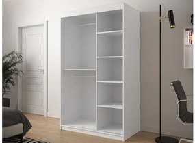 Moderná šatníková skriňa so zrkadlom Ratintu 2 120 cm, zásuvka: áno, Farby: čierna / dub artisan + čierna