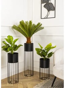 Kovový kvetináč LOFT 42x20 cm čierna