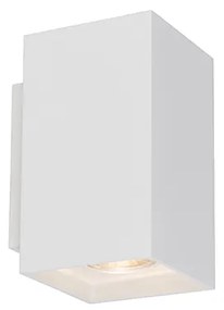 Moderné nástenné svietidlo hranaté biele - Sandy