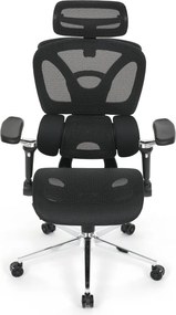 Kancelárska ergonomická stolička PORTE II — sieťovina, čierna