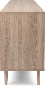 Široká komoda so zásuvkami Bali, dub sonoma/výplet