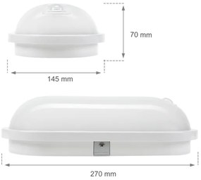 LED Technické svietidlo s PIR senzorom LED/20W/230V IP54