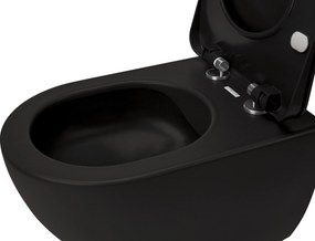 Deante Závesný WC komplet bez príruby Peonia - CDEDNZPW, vrátane SoftClose sedadla, čierna
