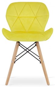 Jedálenská stolička LAGO žltá (hnedé nohy)
