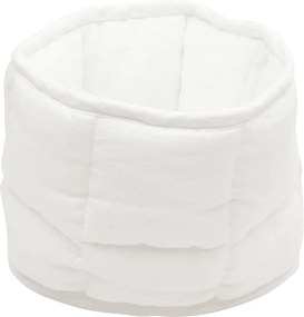 Ľanový prešívaný košík biely o 20 cm