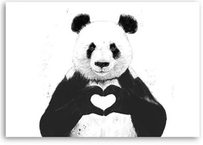 Gario Obraz na plátne Panda so srdcom - Rykker Rozmery: 60 x 40 cm