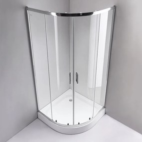 BPS-koupelny Štvrťkruhový sprchový kút HYD-RK94C 100x100 cm chróm/transparent + vanička HYD-RSV-SXL01A biela