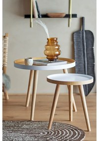 Bambusové okrúhle odkladacie stolíky v súprave 2 ks ø 60 cm Cappuccino – Bloomingville