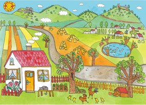 MARIONETINO – Zadná scéna k rozprávke O troch prasiatkach (2 motívy)