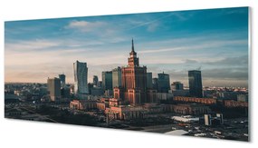 Obraz na akrylátovom skle Varšava panorama mrakodrapov svitania 120x60 cm