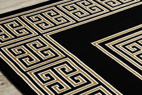 Koberec GLOSS moderný 6776 86 štýlový, rám, Grécky čierna / zlatá Veľkosť: 120x170 cm