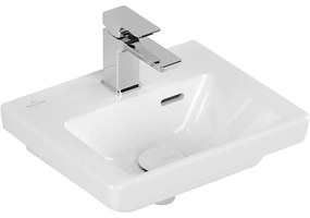 VILLEROY &amp; BOCH Subway 3.0 závesné umývadielko s otvorom, s prepadom, 370 x 305 mm, biela alpská, s povrchom CeramicPlus, 437037R1