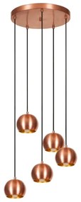 Luster na lanku SIVANI 5xE27/40W/230V medená