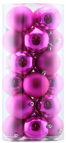 DECOLED Plastové gule, d. 8 cm, ružové, 12x lesklé, 12x matné