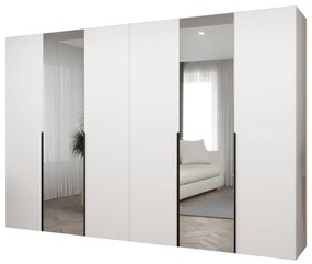 Šatníková skriňa 300 cm Alice 2 (biela + čierna). Akcia -20%. Vlastná spoľahlivá doprava až k Vám domov. 1126192
