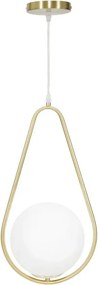 Závesný luster Glamy 46 cm biely/zlatý