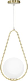 Závesný luster Glamy 46 cm biely/zlatý