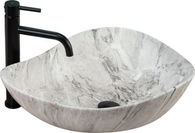 Rea Dora Stone, umývadlo na dosku 515x400x175 mm, šedá imitácia kameňa, REA-U5066