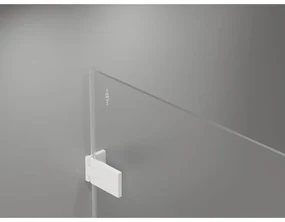 Mexen Lunar-F L, skladací sprchový kút ľavý 80 x 80 cm, 8mm číre sklo, biely profil, 836L-080-080-20-00-L