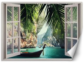 Fototapeta, Pohled z okna na zátoku Tropical Paradise - 140x100 cm