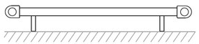 Mereo, Vykurovací rebrík 450x1690 mm, rovný, biely, stredové pripojenie, MER-MT03S