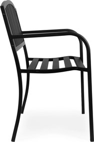 MultiGarden Záhradná lavička s operadlom 120x50 cm - čierna MultiGarden