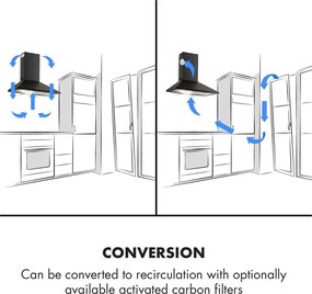 Klarstein Zugspitze 60, digestor, 60 cm, nástenný, 310 m³/h, LED, čierny