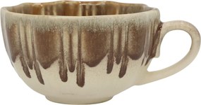 Hnědý porcelánový hrnek s uchem New Bone China Nature – Ø11*6,5 cm