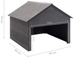 Garáž pre kosačku šedá 80x80x70 cm WPC