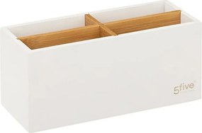 5Five® Biely organizér, stojan so 4 priehradkami na stojace predmety, SELENA WHITE