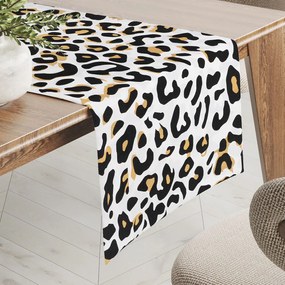 Biante Bavlnený behúň na stôl Sandra SA-409 Leopardí vzor na bielom 20x120 cm