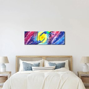 Obraz - Dotyk (s hodinami) (90x30 cm)