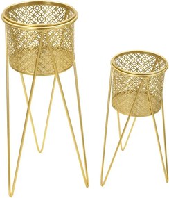Sada 2 ks stojanů na květiny Nat B zlatá