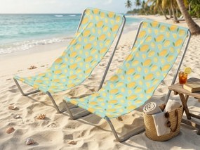 Sada 2 ks skladacích plážových lehátok SAND LEMON, farebné