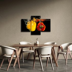 Obraz - papriky vo vode (90x60 cm)