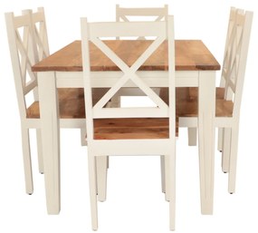 furniture-nabytek.cz - Drevený jedálenský set pre 6 osôb z mangového dreva