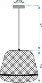 Toolight Toolight, stropné svietidlo 1xE27 APP1338-1CP, svetlá hnedá, OSW-00968
