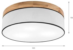Brilagi - LED Stropné svietidlo BELLADONNA 3xE27/15W/230V pr. 50 cm biela/dub