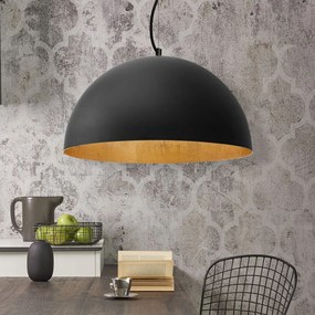 Toolight - Stropná lampa závesná kovová miska čierna 60cm 1xE27 APP380-1CP, čierna, OSW-05012