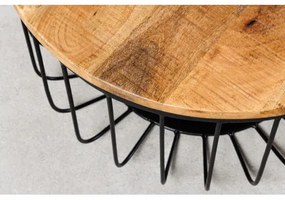 Konferenčný stôl Storage 2-Set 42896 Ø70 a Ø57cm Drevo Mango  - Komfort-nábytok