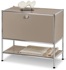 Kovová odkladacia skrinka »CN3« s výklopnými dvierkami, tmavošedá