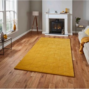Horčicovožltý vlnený koberec Think Rugs Kasbah, 150 x 230 cm