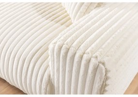 Krémová menčestrová rozkladacia/s úložným priestorom rohová pohovka (ľavý roh) Sarina – Ropez