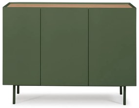 Zelená nízka komoda v dekore duba 110x85 cm Arista – Teulat
