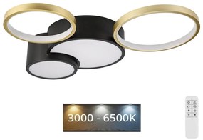 Stmievateľné stropné svietidlo ALIZEE LED/30W/230V 3000-6500K čierna/zlatá