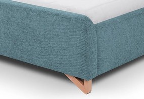 Posteľ Flamingo 180x200 cm, morská modrá štruktúrovaná tkanina