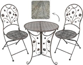 CH Kovový vintage záhradný nábytok Madison - stôl + 2 stoličky