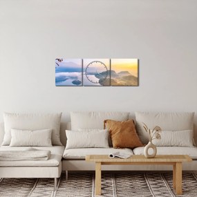 Obraz - Bledské jazero (s hodinami) (90x30 cm)